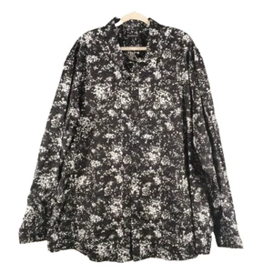 NWT INC Men Button Up Shirt Size 4XL TALL Splatter Print Woven Cotton Blend - Picture 1 of 11