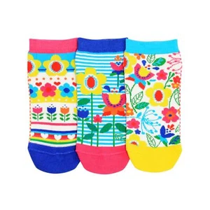 Socks For Kids Flower Trio Mismatch Girls Liner US 13.5-8 United Oddsocks Gift - Picture 1 of 1