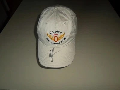 Sombrero autógrafo de golf Webb Simpson firmado a mano 2012 US Open The Olympic Club PGA Foto 1 de 4