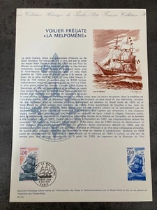 BRIEFMARKE BOARD ERSTER TAG NR. 36-75 SEGELBOOT FREGATTE LA MELPOMENE K28 - Bild 1 von 1