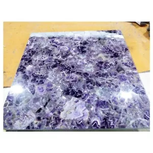 Amethyst Square Table Top, Purple Gemstone Kitchen Top Slab, Coffee Table Decors - Picture 1 of 7