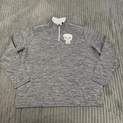Suéter Marvel The Punisher Para Hombres XXL Gris 1/4 Cremallera Suéter Cómics Super Hero Foto 1 de 4