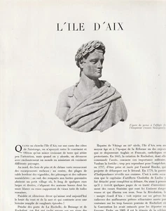 Coupure de presse L'île d'Aix texte de Philippe de Cossé Brissac 1950 - Picture 1 of 1