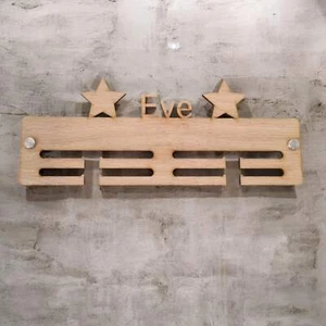 Personalised Name Medal Hanger - Wood - Picture 1 of 6
