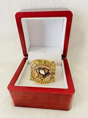Pittsburgh Penguins Stanley Cup 1991 18k GP anillo de campeonato con caja, 🇺🇸 envío Foto 1 de 4