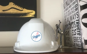 Cappello rigido da costruzione con logo Los Angeles Dodgers bianco grafica - Foto 1 di 1