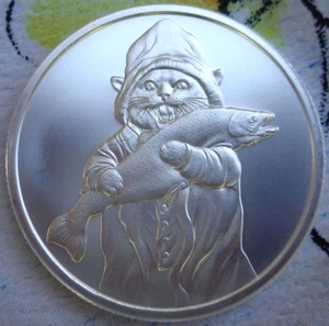 1 oz. 2023 FISHMONGER - Cat Themed Series BU rounds .999 fine silver - Picture 1 of 4