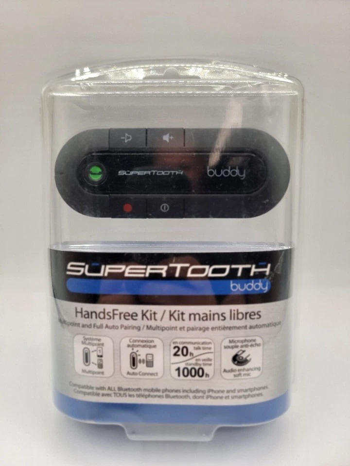 SuperTooth Buddy Handsfree Bluetooth Visor Speaker Car Kit - Black (Read Read) - Image 1 of 4