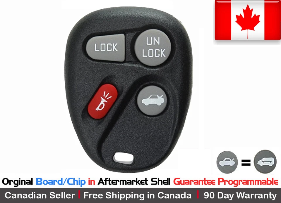 1x OEM Replacement Keyless Remote Key Fob For Buick Chevy Pontiac ABO0204T - Image 1 of 1