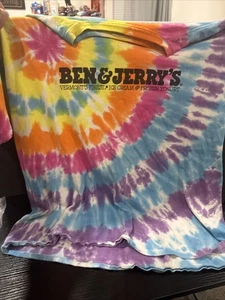 Vtg Ben & Jerry's Ice Cream Tie Dye T-Shirt Size 2 XL  Gildan Ultra Cotton Tag - Picture 1 of 6