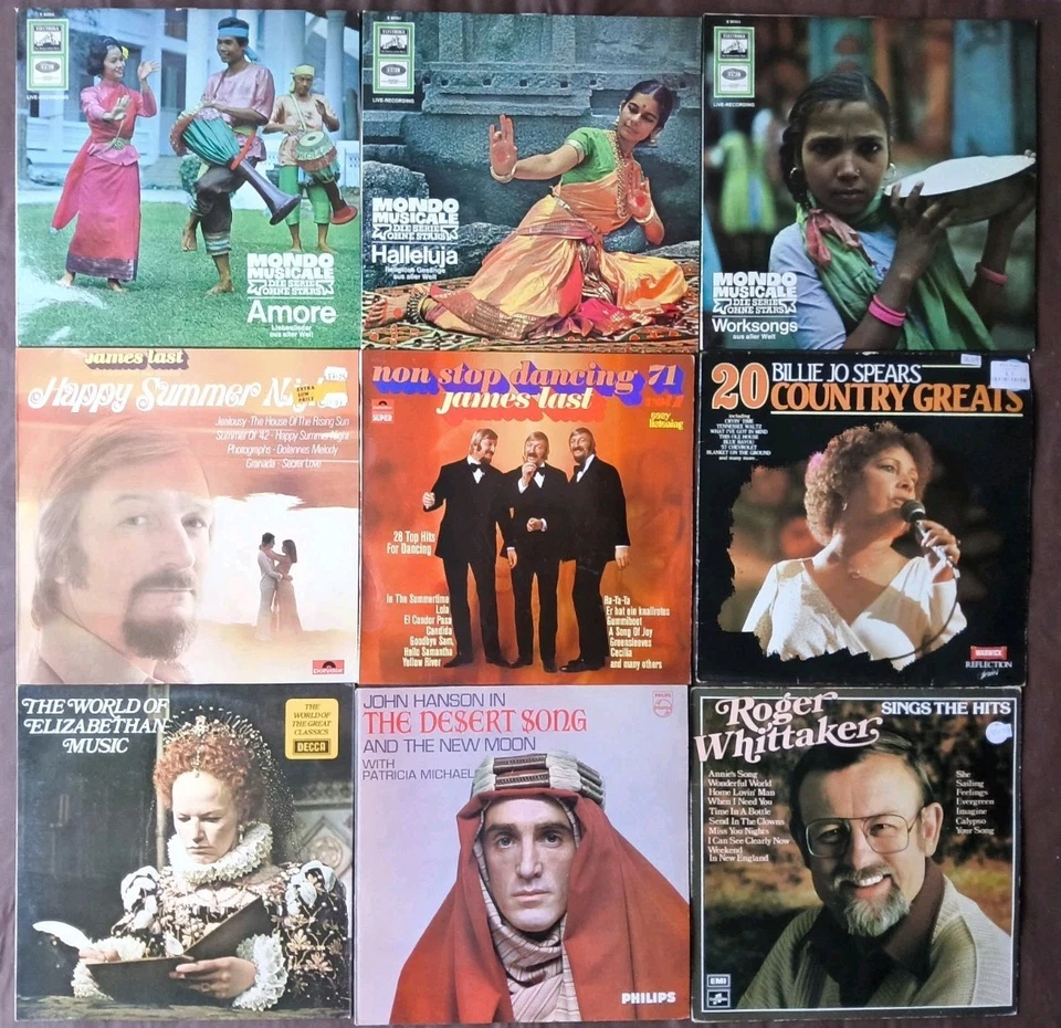 8.  JOBLOT BUNDLE:   72  X  VINYL LP"S MIXED GENRES;  FOLK,  JAZZ,  COUNTRY  - Image 1 of 4