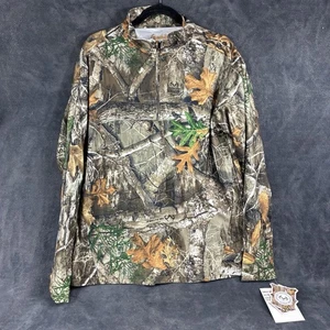 Gamehide Mens 1/4 Zip Long Sleeve RealTree Camo - Size L - Picture 1 of 14