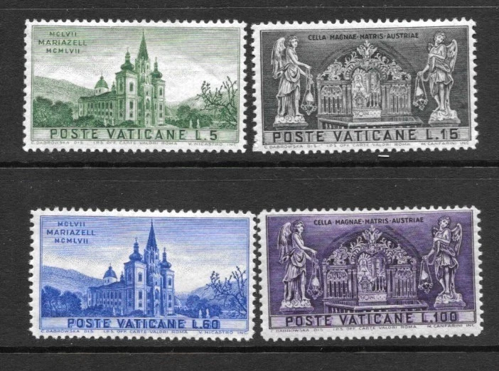 Sello de la Ciudad del Vaticano, 1957, sc # 229-32 (4), MLH / va - 105 Foto 1 de 1