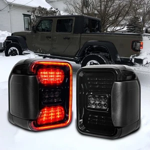 Rear 2Pcs Smoked LED Tail Lights Replace Halogen For Jeep Gladiator JT 2020-2024 - Picture 1 of 11