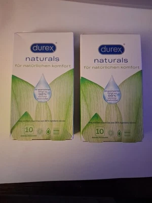 Durex Naturals - Kondome  Naturkautschuklatex mit Gleitgelbeschich. 2 X 10 Stk. - Bild 1 von 4