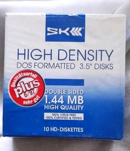 10 mal 3,5" FLOPPY HD/DS SK DISKETTEN Neu und unbenutzt - Afbeelding 1 van 2