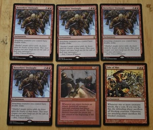 MTG 6x Rare Red Enchantment Berserker's Onslaught, Total War, Tide of War - Bild 1 von 2