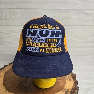 VTG - I Married A Nun In The Mornings Nun At Night Sex Mesh SnapBack Trucker Hat - Picture 1 of 6