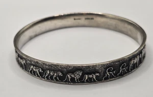 7.75" RETIRED James Avery Sterling Silver Noah's Ark Bangle Bracelet - Picture 1 of 6