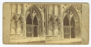 D1459~ ENGLAND - Ely Cathedral Architecture c.1860 Stereoview - Bild 1 von 2