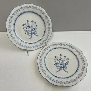graces teaware Blue Floral porcelain 8" Salad Plates Set Of 2 - Picture 1 of 5