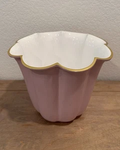 Beatriz Ball ENCANTO Devon Large Ice Bucket /Vase/Bowl (Lilac and Cream) W/Gold - Picture 1 of 11