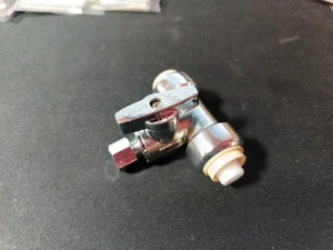 Brass Push Tee Stop Valve 1/2 x 1/2 x 1/4 Inch Easy Install Chrome Finish - Picture 1 of 5