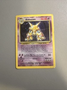 Rare 1995 Pokémon Original Holo Alakazam Card 1/102 Collectible - Picture 1 of 2