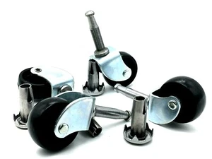 SWIVEL CASTOR WHEELS 30mm easy fit socket fix stem furniture caster wheel (492) - Picture 1 of 11