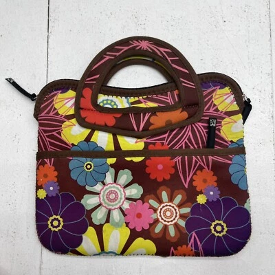 Funda para portátil/tablet de neopreno floral multicolor marrón IE 10x8 pulgadas Foto 1 de 4