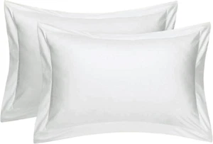 Set 2 federe cuscino Cotton Delight King - bianco 100% cotone naturale, 600 fili - Foto 1 di 12
