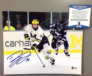 DYLAN LARKIN SIGNED MICHIGAN WOLVERINES 8X10 PHOTO BECKETT COA RED WINGS - Picture 1 of 1