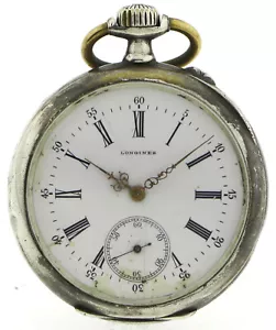 LONGINES Herren- Unisex Taschenuhr wohl Kal. 18- 800er Silber Gehäuse Ø41mm - Bild 1 von 12