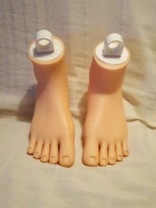 Silicone Paire de 2 Faux Pieds Modèle D'enseignement pedicure ongles 24 CM - Picture 1 of 7