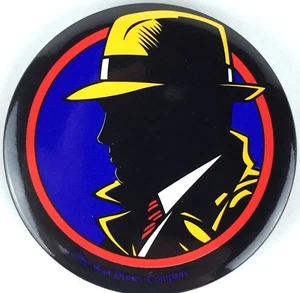 Vintage Disney Dick Tracy 1990 Movie Button Pin 2 1/2" Dick Tracy Silhouette - Picture 1 of 7