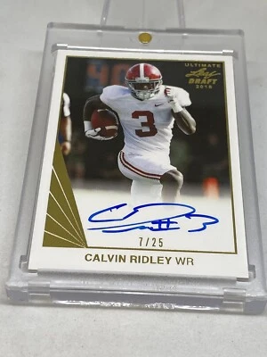 Calvin Ridley 2018 Leaf Ultimate Draft Gold Rc On Card Auto (7/25) ROOKIE BAMA - Image 1 of 4