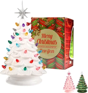 Decorazione per Albero di Natale in Ceramica Bianca 13 Pollici Decorazione Da Ta - Foto 1 di 12