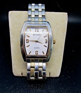 Decade 40mm White Dial Silver Tone Rectangle Hinge Open Cuff Bracelet Band Watch - Picture 1 of 5
