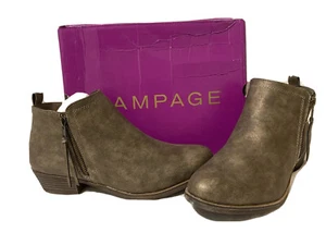 Rampage TARRAGON Women’s Boots Brown Metallic Nubuck 2 Zip Size 9.5 M Bootie…M12 - Picture 1 of 8