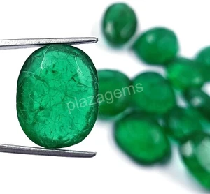 200 CT Natural Green Emerald Lot Oval Shape Colombian Opaque Loose Gemstone 5FRE - Picture 1 of 8