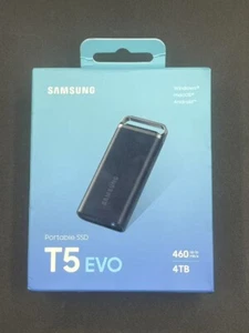 MU-PH4T0S/AM Samsung T5 EVO 4TB USB-C Portable External SSD - Black Brand New!! - Afbeelding 1 van 6