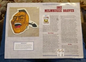 1957 MILWAUKEE BRAVES Cooperstown Collection PATCH Willabee & Ward And Stat Card - Picture 1 of 5