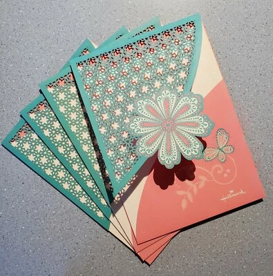 Extra Fancy Flower & Butterfly Lattice and Glitter - 8X5.5 Envelopes - Pkg. of 4 - Image 1 of 4