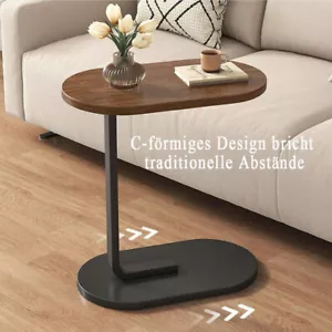 Couchtisch Kleiner Beistelltisch C Form Sofatisch Rollen Wohnzimmer - Bild 1 von 10