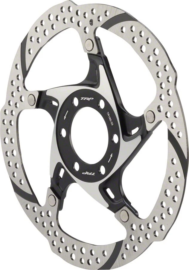 TRP 33 160mm Heat Dispersion 6-bolt Disc Brake Rotor 2 Piece Silver and Black