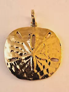 Vintage Goldtone Sand Dollar Pendant by Pooch 1.25" - Picture 1 of 3