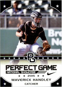 MAVERICK HANDLEY 2015 LEAF "1ST EVER PRINTED" PERFECT GAME ROOKIE CARD #244! 