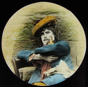 Glass Magic Lantern Slide VICTORIAN ACTOR NO6 SCOTS MAN C1890 PHOTO HASTINGS - Picture 1 of 2