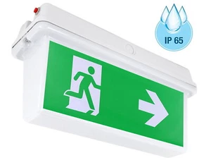 LED Exit Notleuchte IP65 Notausgang Fluchtwegleuchte Decke Feuchtraum Aussen - Bild 1 von 5