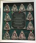 12 Days of Christmas Ornament Set of 12 Metal Ornaments, 3 1/8-Inches NEW